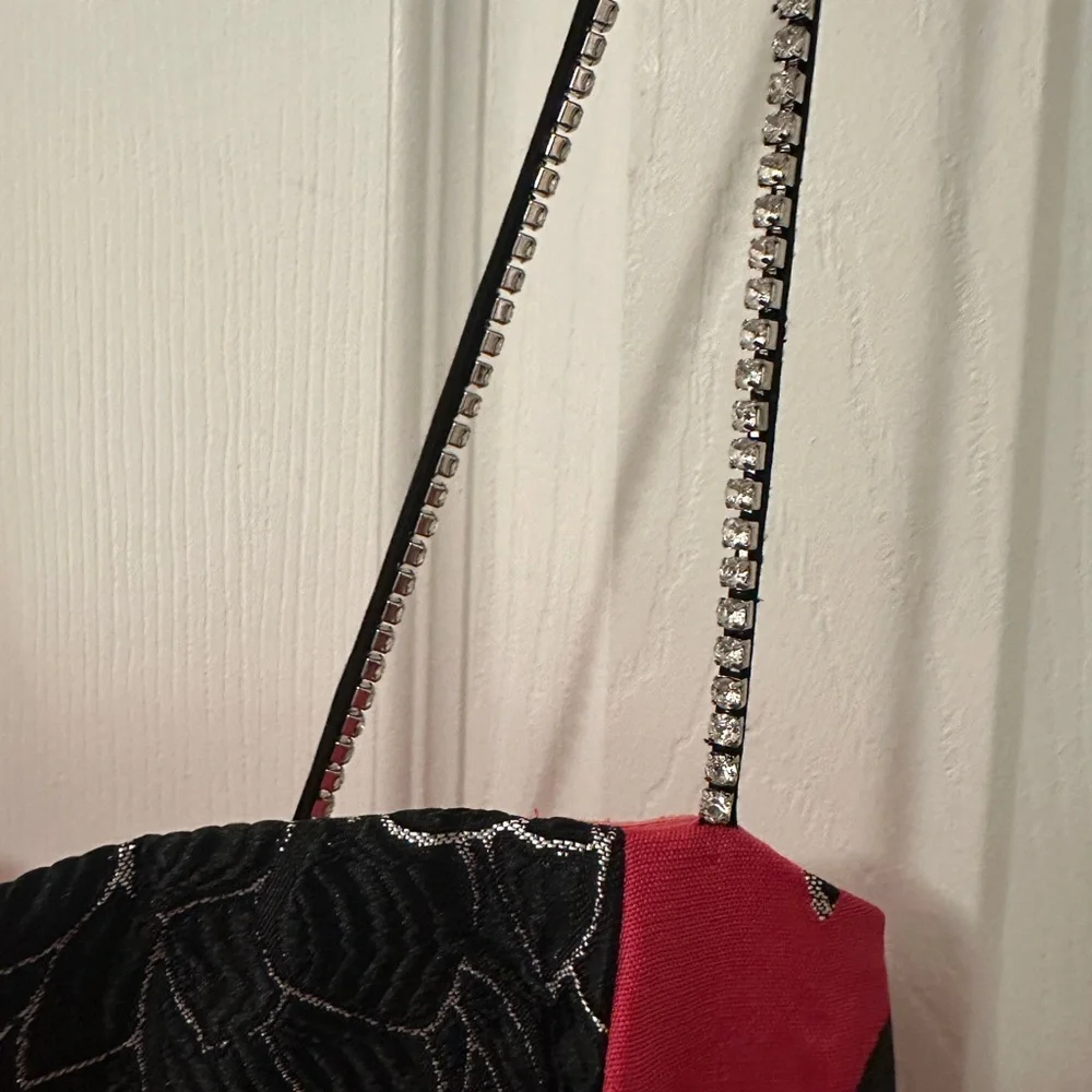 kate spade Pink and Black Floral Strapless Mini Dress